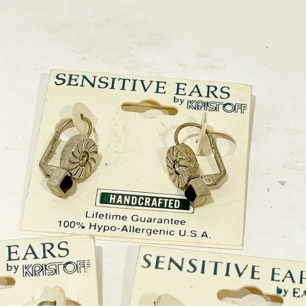 Vintage Sensitive Ears by Kristoff Made in USA Lot of 3 Earring‎ Lot NEW
